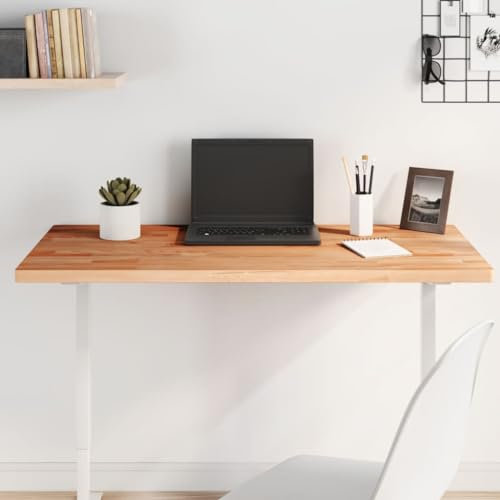 Homgoday Tischplatte, Ersatztischplatte, Holztischplatte, Ersatzplatte Holz Platte für Couchtisch Bartisch Esstisch Schreibtischplatte 100x60x2,5 cm Rechteckig Massivholz Buche Braun