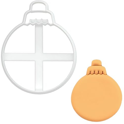 BAKERLOGY Plain Bauble Cookie Cutter - Bake Christmas Cookies - Detailed Biscuit Cutter Design for Baking and Crafts, Ideal on Fondant, Dough, Clay