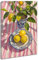 ZQQART Zitronen Blumen Leinwanddrucke Früchte in Teetasse Gemälde Kunstwerk gelber Zitronenbaum Bild Bauernhaus Küche Restaurant Kunstwerk (Rosa,30x45cm)