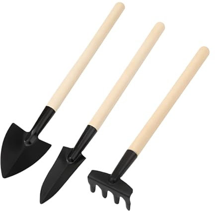 NOPKESV 3 pièces Outils de Jardinage, Mini, Outils Pelle, Mini Petite Pelle, Râteau Outils, Petite Pelle de Jardin, Outillage de Jardin pour Planter Fleurs, Repiquer, Ameublir Sol
