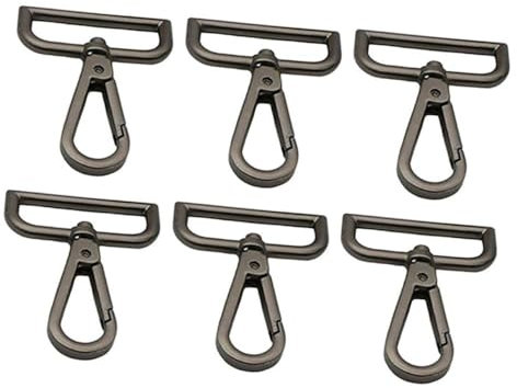 Garneck Lot de 10 mousquetons rotatifs avec articulation pivotante de 40 mm en noir – Idéal pour les sacs, les porte-clés et les projets de bricolage – Fermoir en métal robuste pour de nombreuses