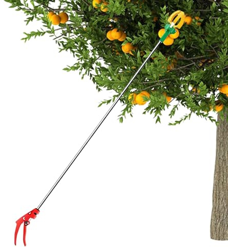 Recogefrutas,Recolector Telescópico de 3 Garras - Herramienta Manual de Ajustable para Peras Nísperos Aguacates Cerezas y Caquis