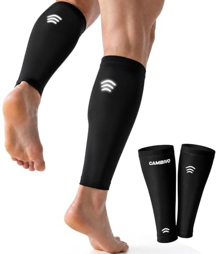 CAMBIVO Medias Compresión Pantorrilla Reflectantes, para Deportes Ciclismo