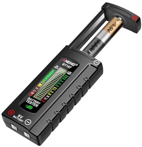 VOBOR Comprobador de Pilas Digital, No Requiere Batería, Pantalla LCD, Probador Universal de Batería para AA AAA C D 9V 1,5V Pila de Botón
