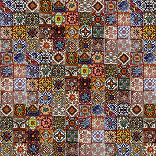 Cerames Piastrelle Mosaico Messicane Caliente – 120 ceramiche mattonelle messicane decorative per bagno, doccia, scale, parete posteriore della cucina | Tessere mosaico ceramica 5x5 cm