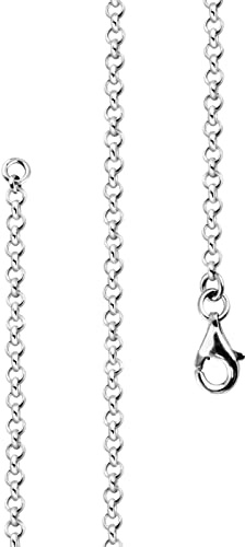 Lijoh LJ1012-0 925 Sterling Silver Pea Chain for Women, Women's Necklace, Silver Chain Made in Italy, Width 2.2 mm, Length 42 cm - 100 cm, Sterling Silver
