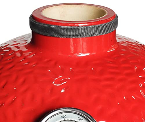 Quantfire Grill Gasket Upper Cover,Chimney Gasket for Kamado Joe Classic and Big Joe,Wire Mesh Gasket Glass Fiber Shock Absorber,High Temp Fiberglass Gasket Kamado Joe Replacement Accessories