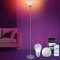 Aigostar Lampada Salotto da Terra, 175cm Piantana Lampada Angolare con 6.5W G45 Lampadine Bluetooth Mesh e Telecomando, RGB 2700K-6500K Dimmerabile Funziona con Alexa, Lampada Moderna da Terra