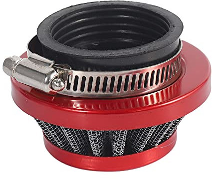 Yessetry Filtro de aire de 44 mm para 47 cc y 49 cc de 2 tiempos, kit de actualización para minimoto de , ATV, aluminio, color rojo