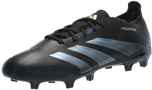 Adidas Chaussures de Football Predator League Unisexe en Gazon Naturel Sec, Core Black/Carbon/Gold Metallic, Pointure 44, Carbone Noir doré métallisé, 44 EU