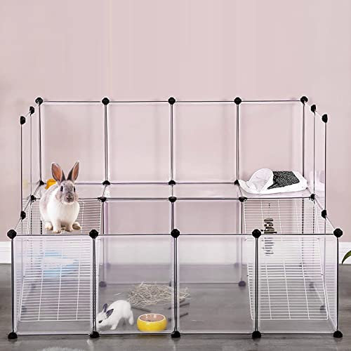 Willonin Cages pour cochons d'Inde, Parc pour Chiots,Enclos pour Animaux Enceinte intérieure Extensible Petits Animaux Parc Enclos, Cage, Clôture (A,143 x 71 x 47 cm)