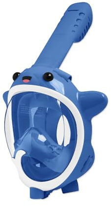 OLYSPM Schnorchelmaske Kinder,Kinder Schnorchelmaske,Anti-Beschlag Anti-Leck Tauchmaske Vollgesichtsmaske mit 180° Panoramablick,Tauchermaske mit Wasserstrahl für Wasserspielzeug