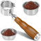 Bodenloser Siebträger 51MM 3 Ears - kompatibel DeLonghi Dedica EC680/EC685/EC885,Siebträger 51mm mit Walnuss Holzgriff,inklusive 2 Filterkorb Edelstahl