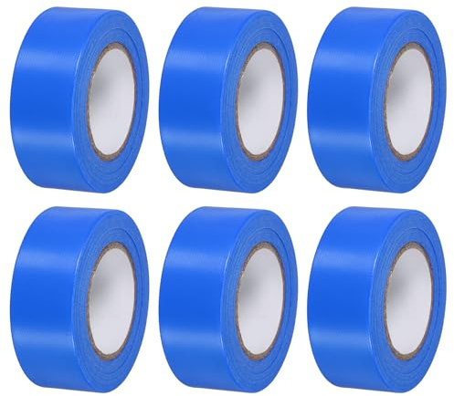 PATIKIL Nastro Segnaletico 1 x98', Confezione da 6 Nastri in PVC Non Adesivo Neon per Segnare Alberi, Confini di Rilevamento Esterni, Sentieri, Blu Scuro