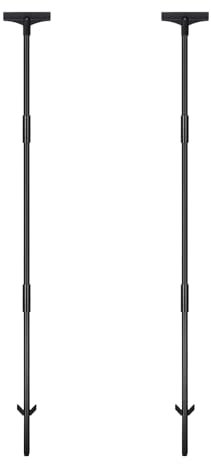 Acuxiaza 122 cm postes de señalización para señales, 2 unidades, color negro, resistente al agua, soporte para señales de patio, estaca de metal para jardín, patio, césped, solo para carteles de