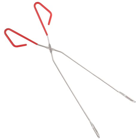 Garneck Tenazas Para Chimenea De Acero Inoxidable 38 Cm Para Barbacoa y Fogata Al Aire Libre, Herramienta Extralarga Para Recoger Leña, Accesorio Resistente Para Camping y Parrilla