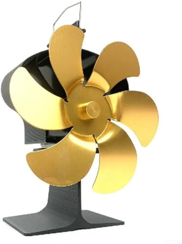 Ventilatore a legna con design a 6 lame, alimentato termicamente, per stufe a legna, fornisce un flusso di calore silenzioso ed efficiente