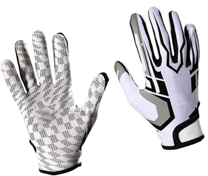 1 par fotbollsrugbyhandskar, halkfria sporthandskar Andningsbara fullfingersporthandskar för baseballrugby (M)