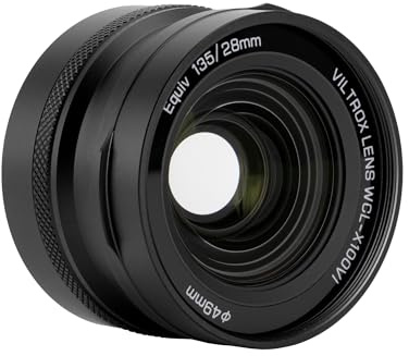 VILTROX WCL-X100VI Weitwinkelkonverter kompatibel mit Fuji X100-Kameraserie 0,8X Weitwinkel (Schwarz)