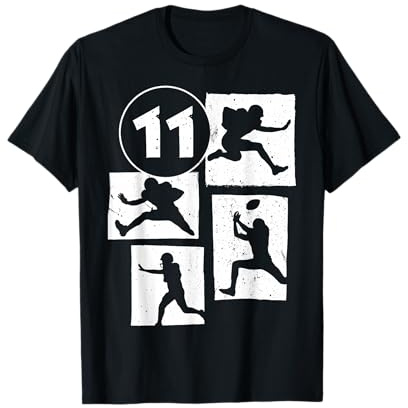 Fútbol Americano Retro para cumpleaños número 11 años niño niña Camiseta