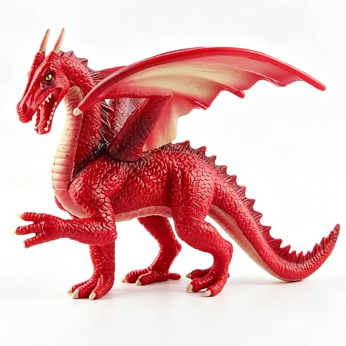 Drago Volante Figure Rosso Dragon Model Volante Dinosauro Figurine Giocattoli Drago Mini Decorazioni Torta Compleanno Regalo Idea Regalo 18 x 14 x 10.2 cm