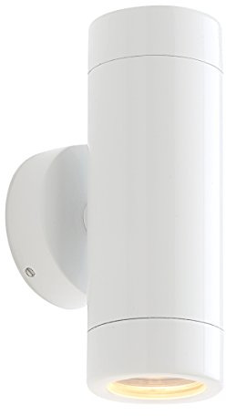 Odyssey Gloss White Exterior Interior Up/Down GU10 Wall Light Spotlight Downlight Uplight IP65