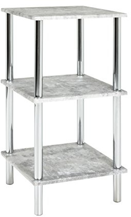 HAKU Möbel Regal betonoptik, chrom, MDF, Metall - Maße: B 39 cm x H 77 cm x T 39 cm, Style: Modern
