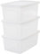 Iris Ohyama Vielseitige Aufbewahrungsboxen, 11L, 3er-Set, Transparent, Deckel leicht schließbar, Stapelbar, Plastik, Für Schrank, Regale, Klassenzimmer, Organisation, Kunstbedarf, Schuhe, MCB-11