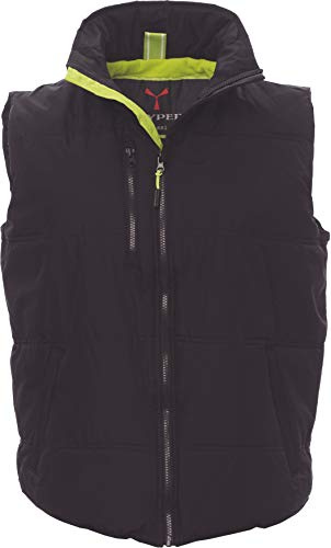 Payper - Gilet Trapuntato Daytona, Unisex, Impermeabile, Resistente, per Il Tempo Libero e Il Lavoro, Taglie da XS a 3XL Verde Lime, Nero XXL