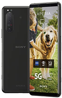 Sony Xperia 5 II 5G Smartphone (Android 10, SIM Free, 8 GB RAM, 128 GB de memoria), Negro (reacondicionado)