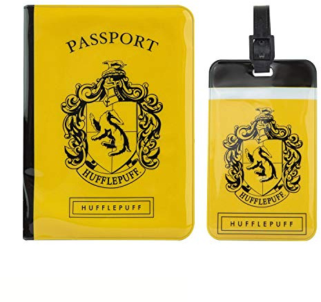 Cinereplicas Harry Potter - Set di tag e copertina per passaporto Tassorosso - Licenza ufficiale
