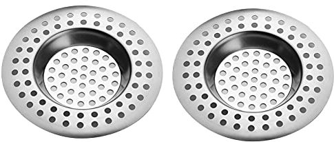 Meiyea 2PCS Stainless Steel Kitchen Sink Strainer Plug, Standard Strainer Drain Protector for Bathroom/Kitchen, Hair Catcher for Bathtub/Shower 3 inches 7cm