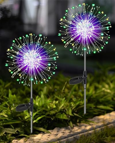 Joysing Luces Solares LED Exterior Jardin 2 Piezas 120 LED Luz Solar