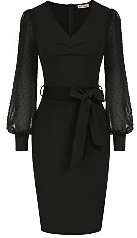 Women Sexy V Neck Bodycon Dress Ruched Wedding Guest Party Pencil Black Cocktail Oversized Dress Black XXL