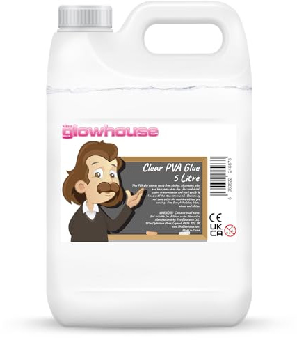 Glowhouse Premium 5L Washable Clear PVA Glue - Eco Craft & School Glue for Slime (5 Litre)