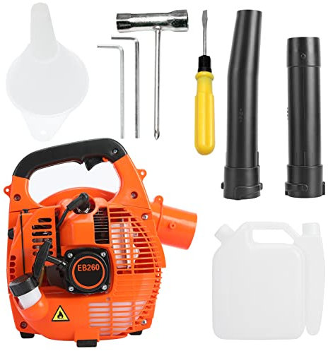 Akku-Benzin-Garten-Laubbläser, Schneegrasengebläse, Vakuum, leistungsstark, 26 cc, 2-Takt, luftgekühlter Motor, tragbar, zum Blasen von Blättern, Holzspänen, Staub, Schmutzschnitt (A)