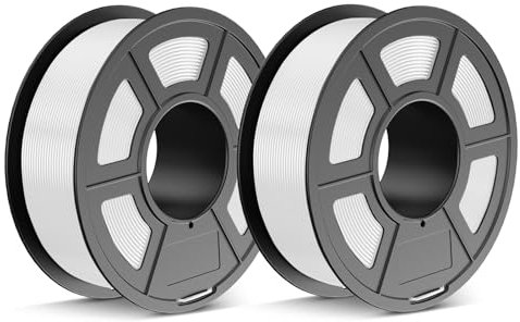 TECBEARS PLA+ Filament 1,75 mm Weiß 2KG, Verstärkt Zähigkeit PLA Plus 3D Drucker Filament, 0-300mm/s Druckgeschwindigkeit, 1KG Spulen, Maßgenauigkeit +/- 0,02 mm