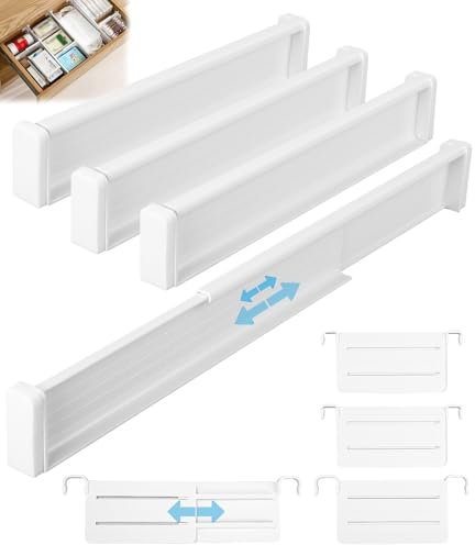 Cexovo Divisori per Cassetti Regolabile 8 Pezzi Organizzatori per Cassetti Regolabili, Divisori per Cassetti, Organizer Armadio o Desktop per Bagno, Comò, Cucina o Trucco Conservazione