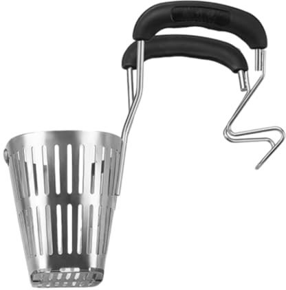 DimyFew Cucchiaio Forato con Gancio, pentola Calda, scolapasta a Rete, Comoda Impugnatura, mestolo, scolapasta per Cucinare Uova in Camicia, Spaghetti