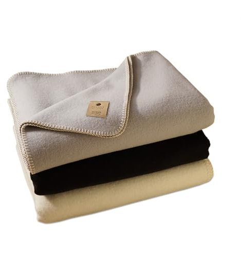 TILLHÅLL Ganzjahres Wolldecke aus 100% Bio-Schurwolle | kühlt im Sommer & wärmt im Winter | robust & temperaturausgleichend | Made in Germany | 150x200 cm | Grau