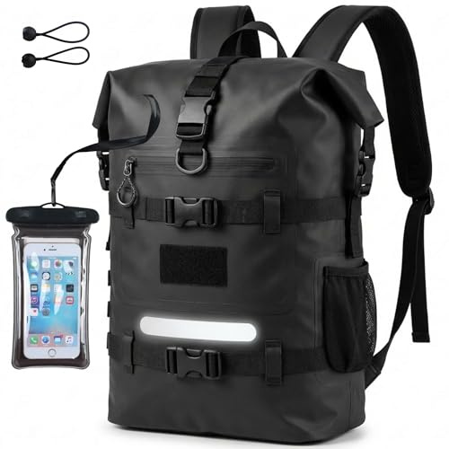 Protec Sea, Fusion du Sac à Dos et du Sac étanche IPX6 | fermeture en Zinc inoxydable imperméable | Volume modulaire 20L à 40L | Portage Confortable |Fixations Multiples | Poches intérieures – NOIR