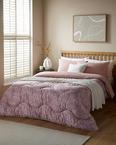 Night Lark Coverless Duvet and Pillowcase Set, Autumn Collection – Coverless Duvet King Size 10.5 Tog with Advanced Smartfil® Fibre, Machine Washable, Hypoallergenic – Linear Leaf, King Bed Size
