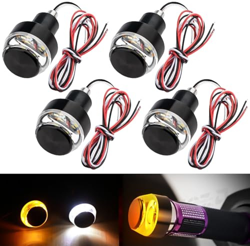 BNOYONERAS 4 Piezas Señal de Giro de Mango de Motocicleta for Manillar Intermitentes Moto LED 12V para Motocicleta Luz Señal de Giro Moto Luces de Señal de Para Motocicleta Intermitentes de Manillar