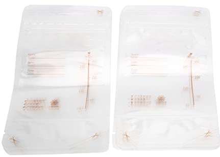 ZLXCAOB 10PCS Borse per la conservazione del latte materno per la conservazione di sacchetti con chiusura a doppia cerniera pre-sterilizzati per congelamento 200ML