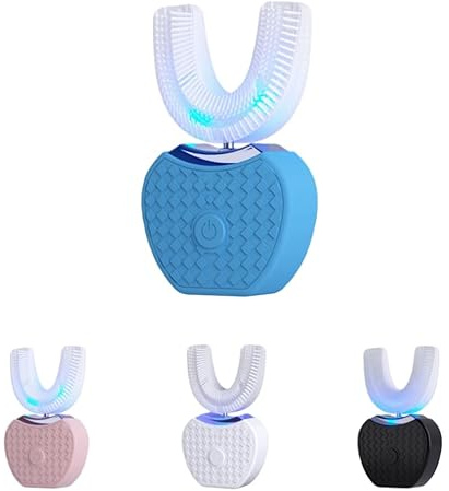 Sonic Brush Spazzolino Elettrico U-Shaped per Adulti - Pulizia Automatica e Sbiancamento dei Denti, Sonic Brush Spazzolino Elettrico a 360° Con Pulizia Automatica (Blu)