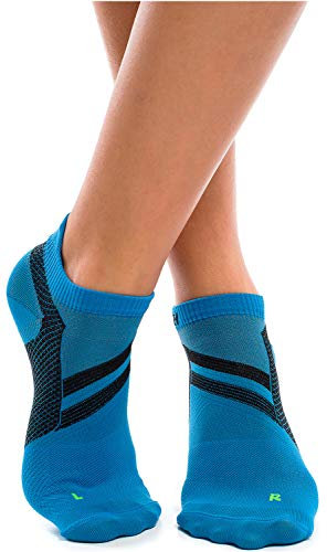 ZaTech kurze Plantarfasziitis Socken, Kompression Socken, Stützsocken, für Damen und Herren (Blau, XXL, 45-46)