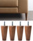 IPEA 4 x Furniture Feet, Walnut, Height 14 cm, Made in Italy, Feet for Sofas, Cabinets, Tapered Legs Solid Wood for Armchairs