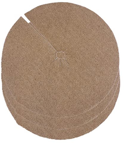 Novatool 3X Mulchscheibe Kokos Ø 37cm Kokos-Abdeckung mit Loch Kübelabdeckung Winterschutz Topfpflanzen Winter Kälte Pflanze Pflanzenschutz für Pflanzen und Bäume