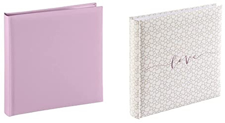 Hama - Album fotografico Jumbo “Fine Art” 30 x 30 cm, 80 pagine, lilla & Album Jumbo, Lati In Pergamina, Beige Bianco, Universale