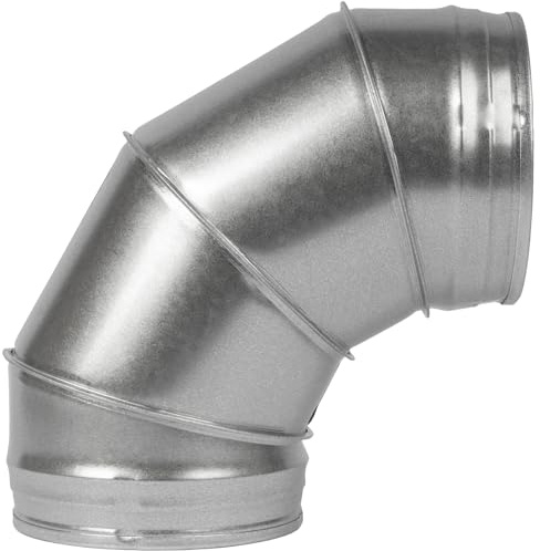 Vent Systems Ø 150 mm Bogen Winkel (90 Grad) Rohr Verbinder aus Verzinkt Stahl für Rund Lüftungsrohr – Langlebig Metall Verbindungsstück – Adapter für Klima, HVAC, Abluft Lueftung, PVC Rohr